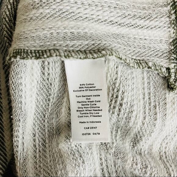 T by Talbots green white stripe coastal textured pullover beach lounge top small - Picture 8 of 8